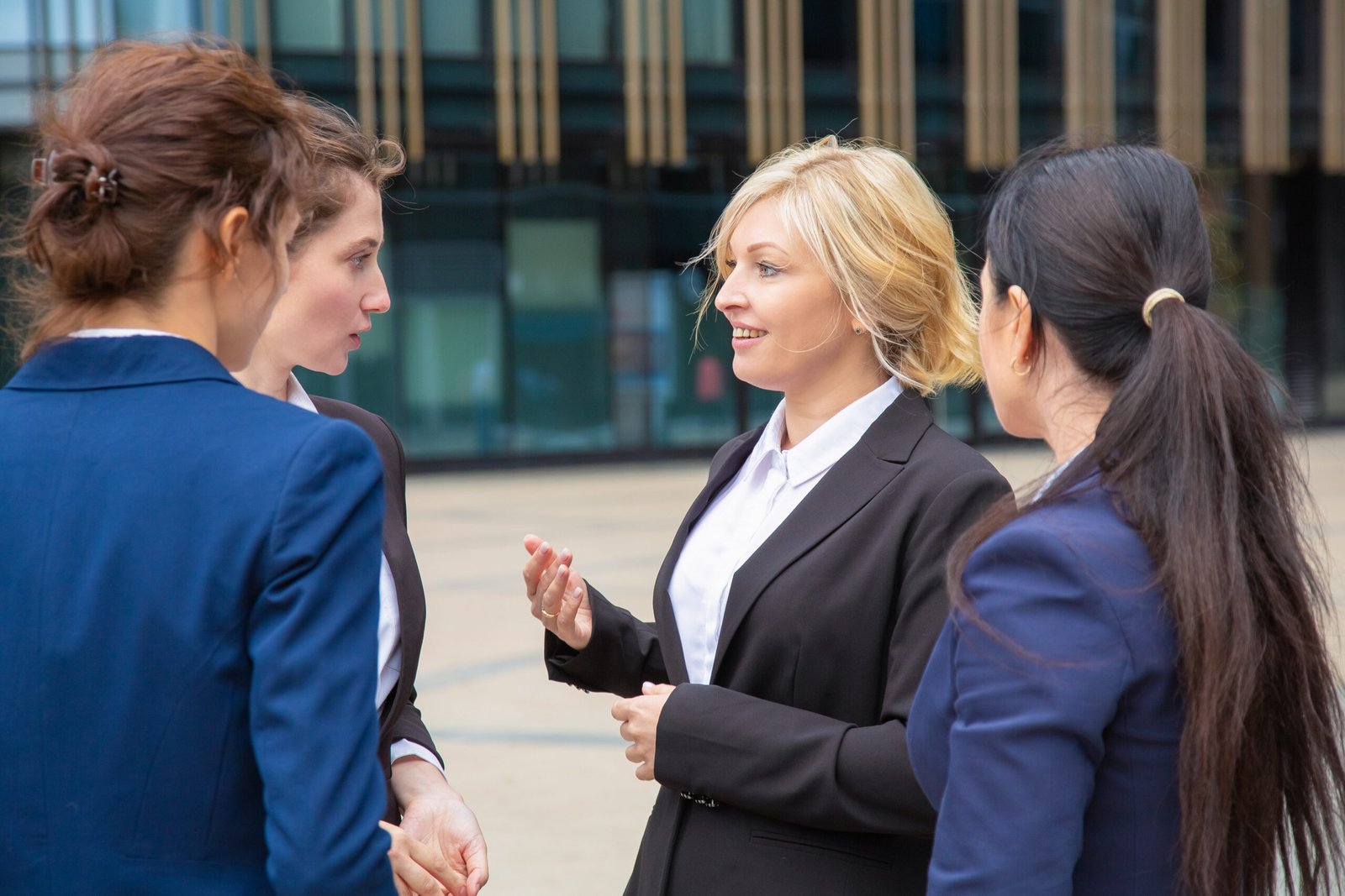 Female business partners discussing deal